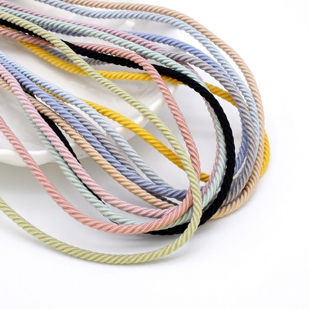 Hair Band Elastic - 5M/Lote Corda Elástica Trançada de 2.5mm,
