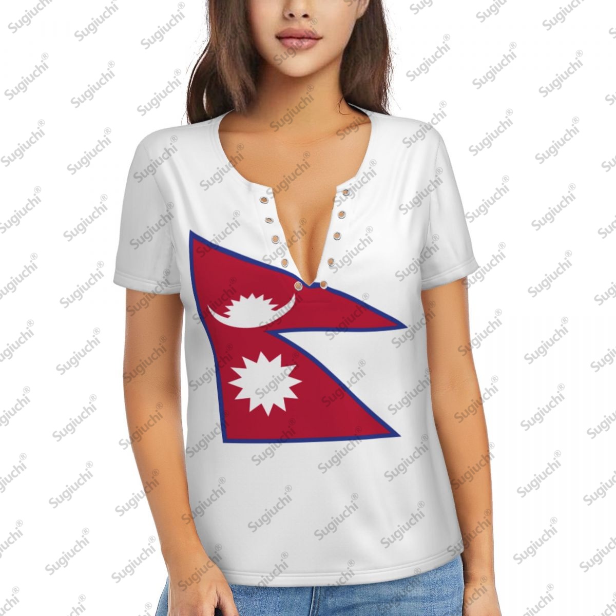 Women Accessories Nepal - 2025 bandeira do nepal sexy decote