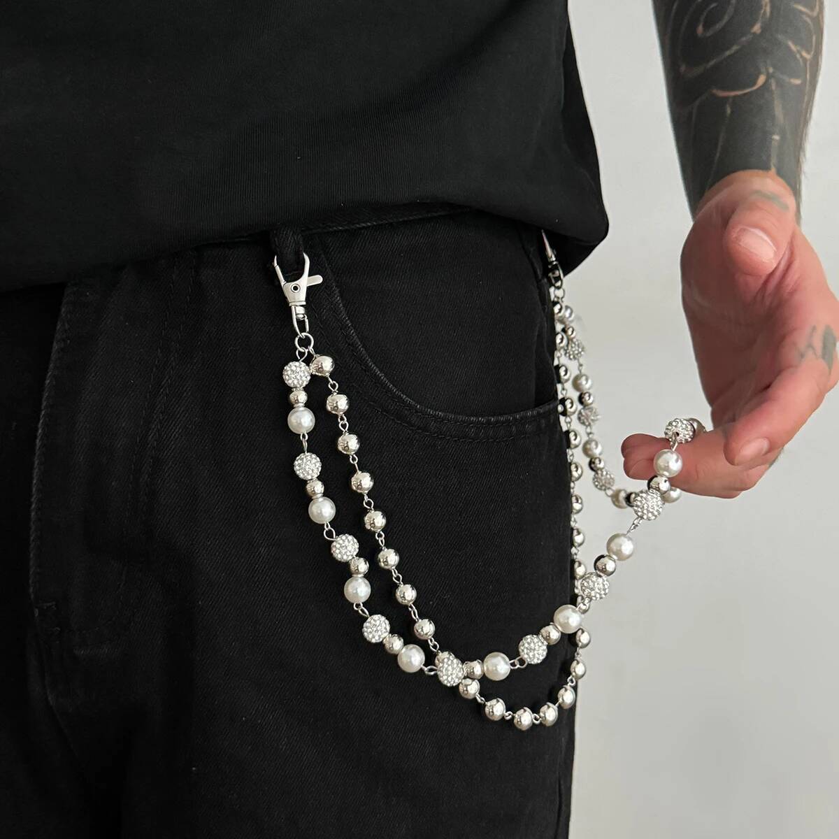 Women'S Jeans Accessories Chain - Salircon punk rock hip hop calças