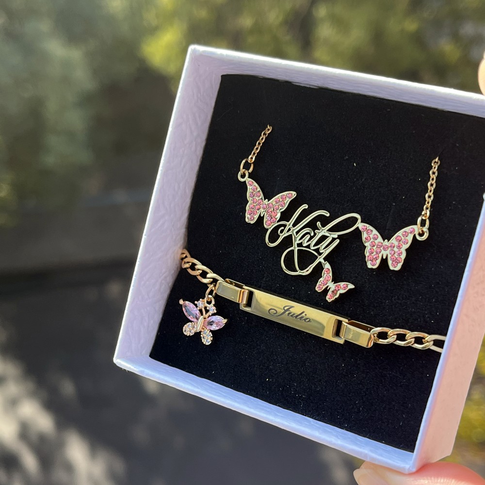 DUOYING-Custom Name Nameplate  - Women Accessories Gift Set avaliação e preço
