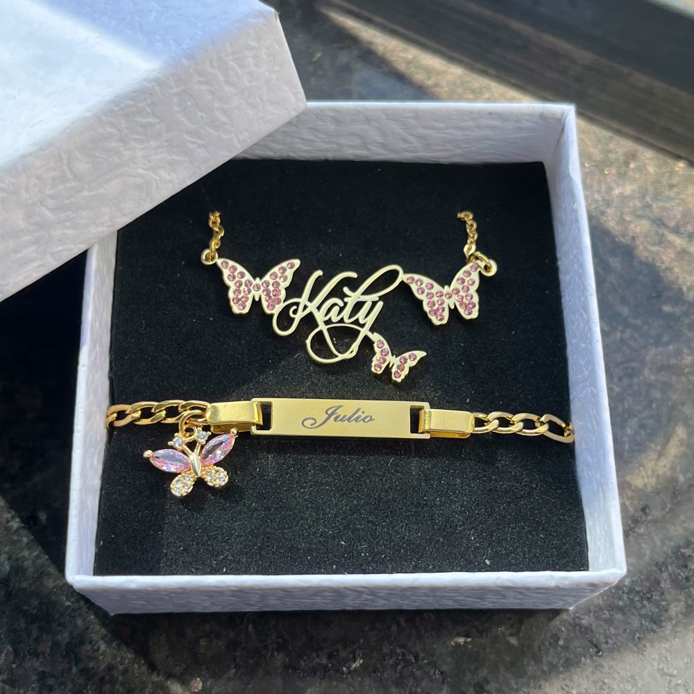 DUOYING-Custom Name Nameplate  - Women Accessories Gift Set avaliação e preço