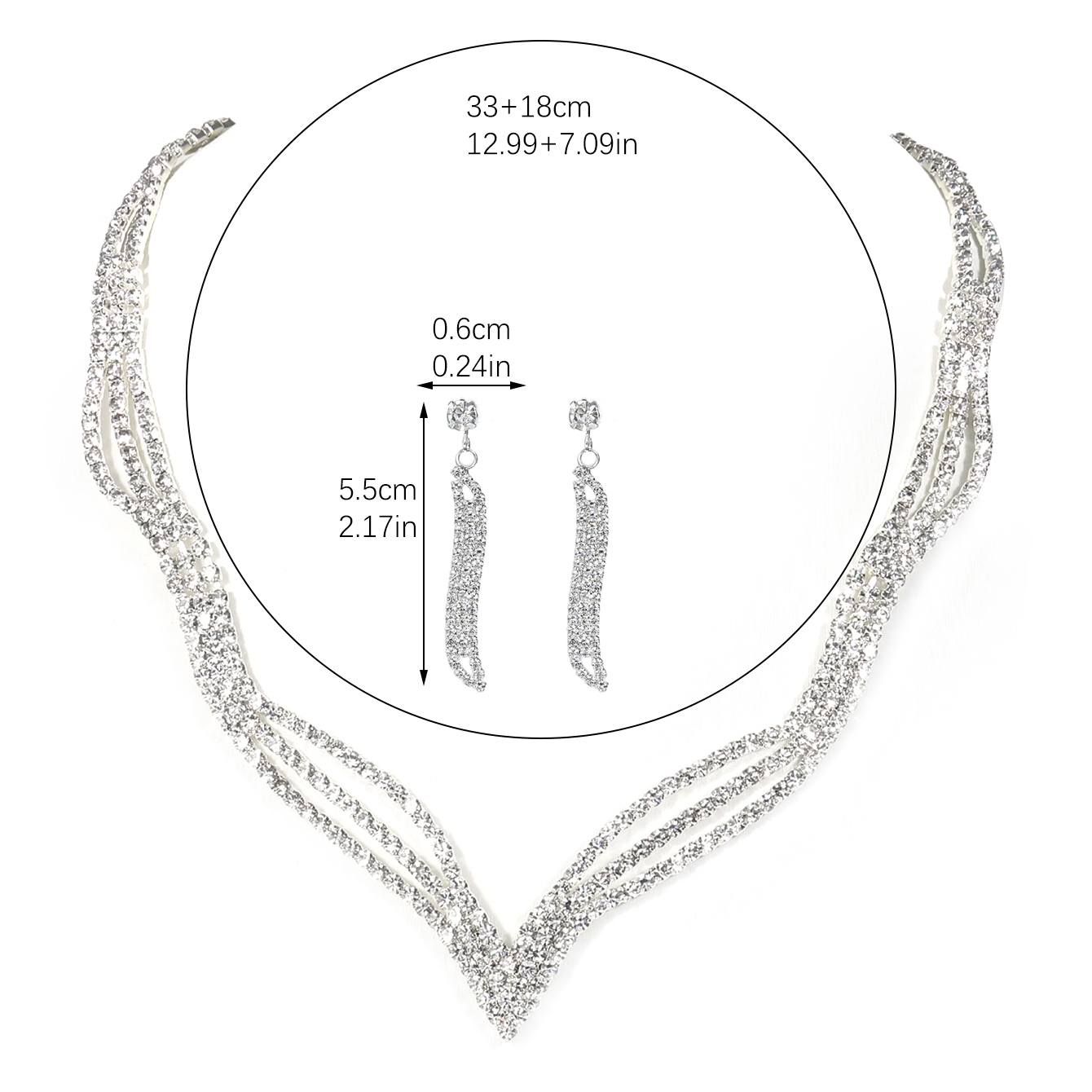 Prata Strass Colar e Brincos C - Women'S Accessories Mango avaliação e preço