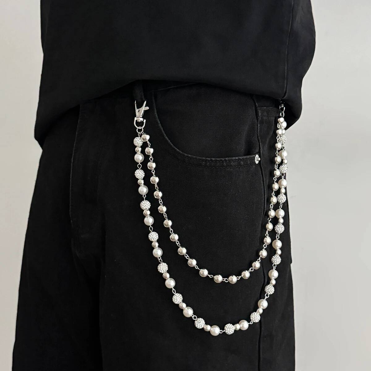 Salircon punk rock hip hop cal - Women'S Jeans Accessories Chain avaliação e preço