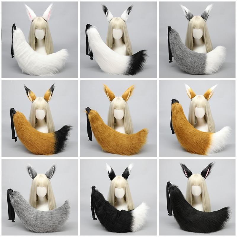 Lobo cauda fofo peludo cosplay - Women Accessories Gift Set avaliação e preço