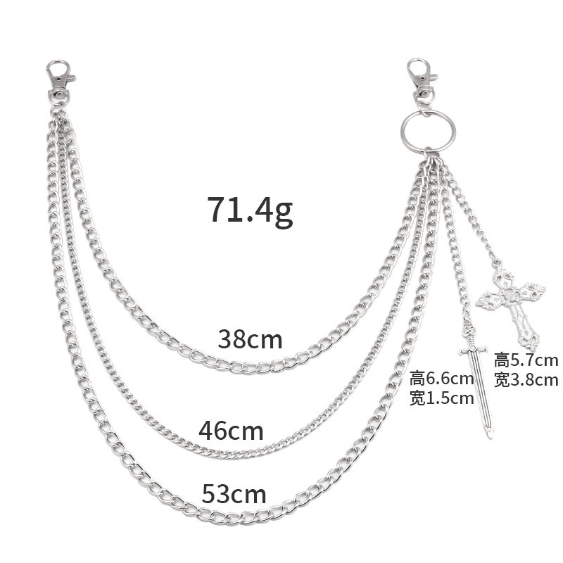 Hip hop crânio cruz calças cin - Women'S Jeans Accessories Chain avaliação e preço