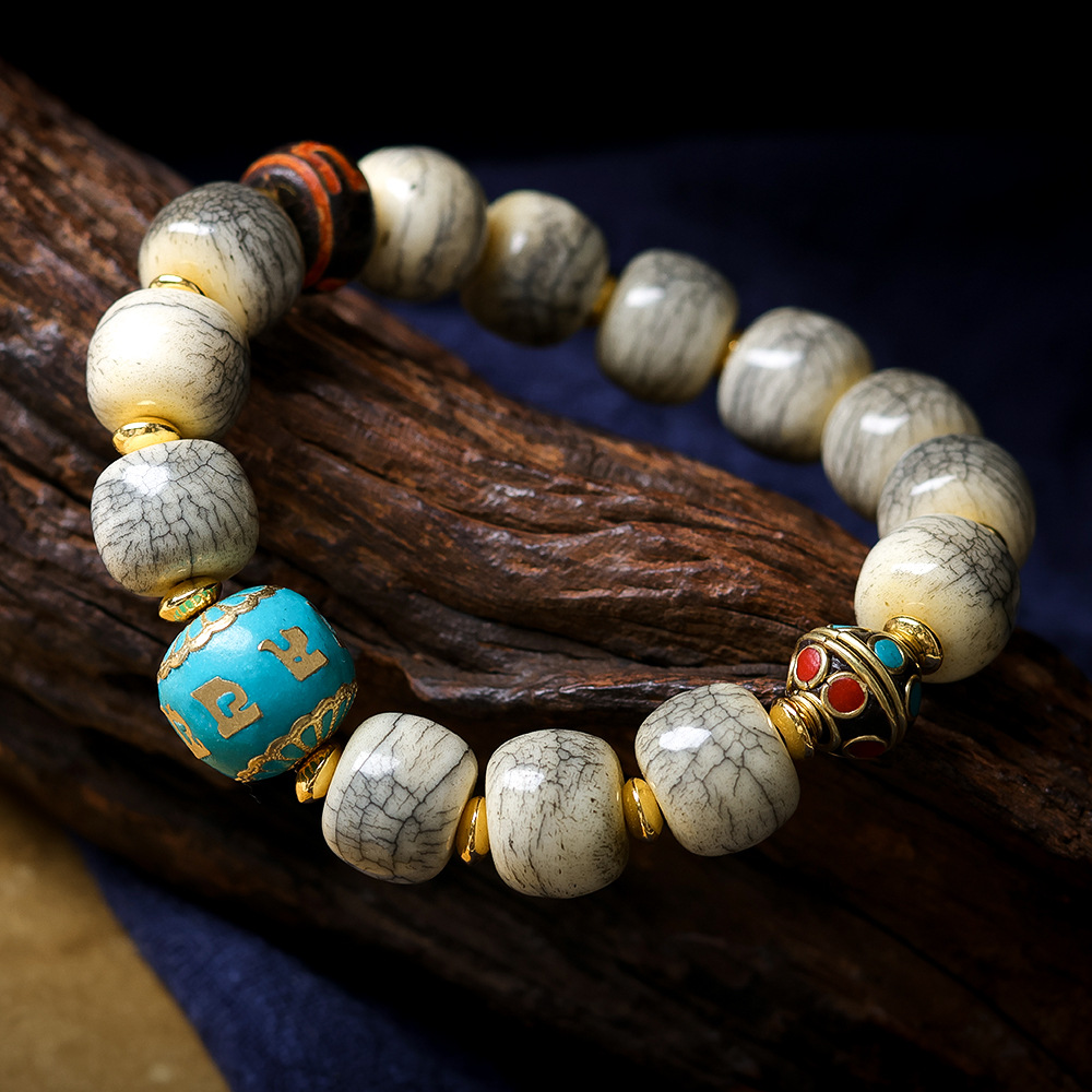 Pulseira de Contas de Osso de  - Women Accessories Nepal avaliação e preço